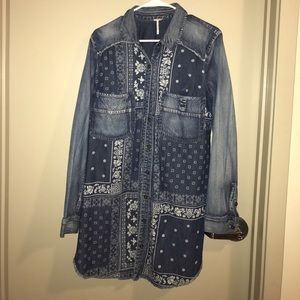 Rare Free People Denim Cardigan shirt