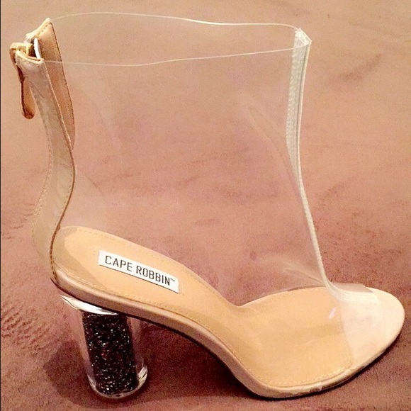 Cape Ribbon Glitter Peep-Toe Booties - Picture 2 of 2