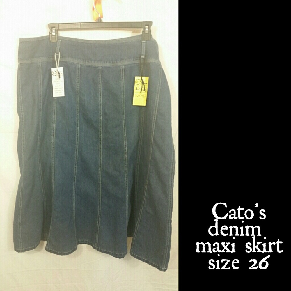Modest maxi jean skirt. RARE size 26! Cato's