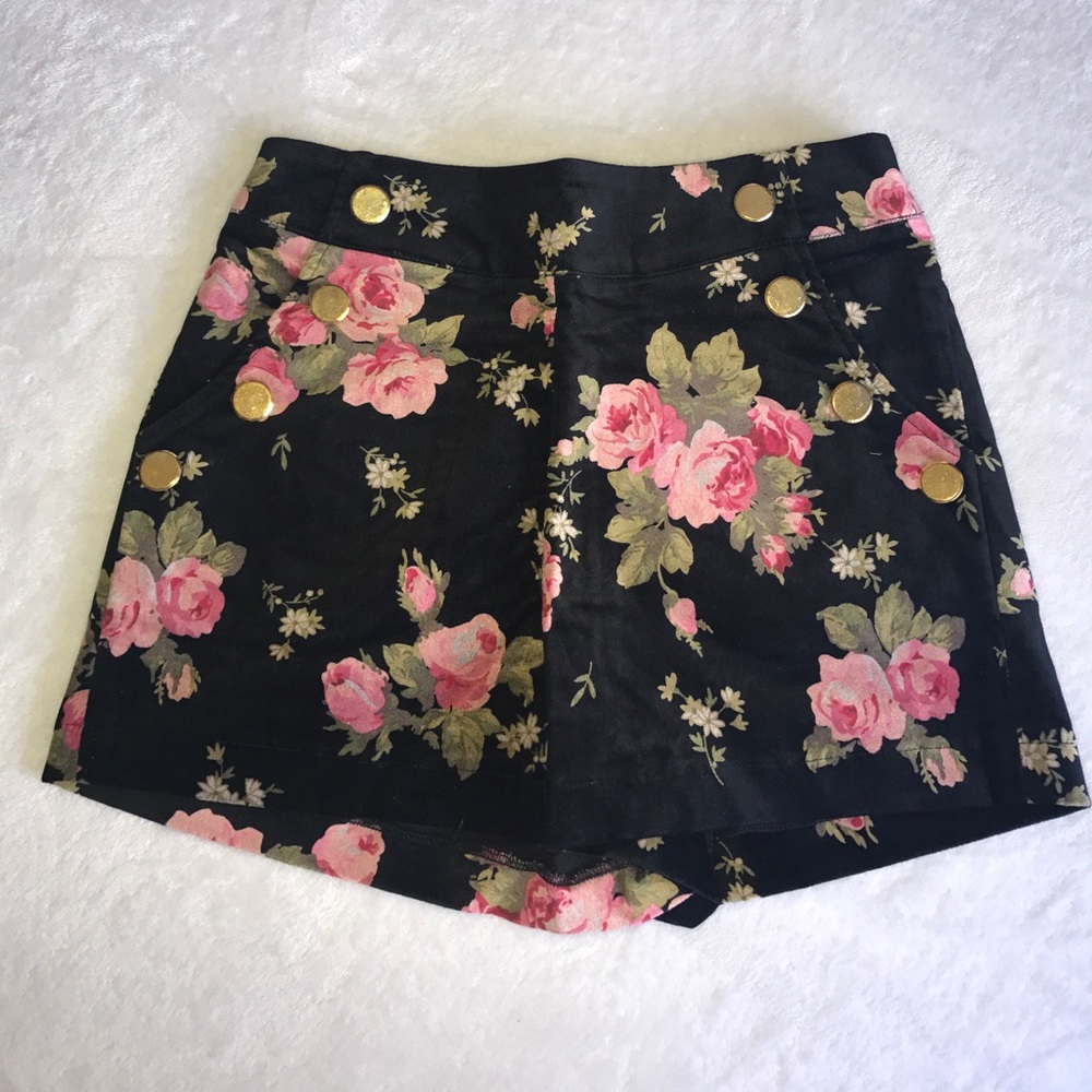 High Waisted Floral Shorts