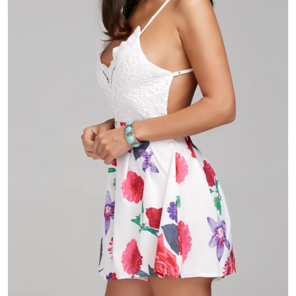 Romper with lace in front so sexy