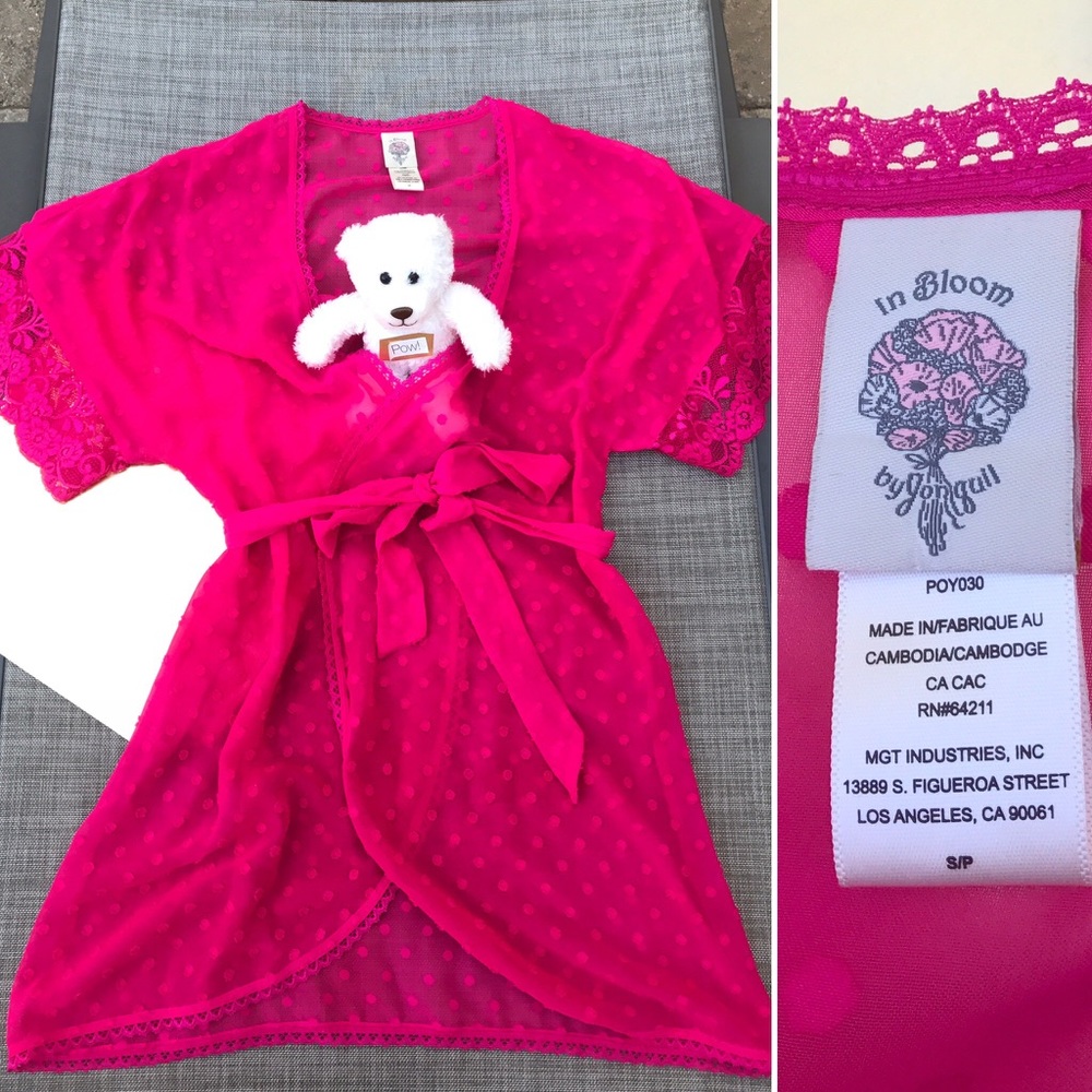 in Bloom by Jonquil Sheer Robe Fuchsia Size Small