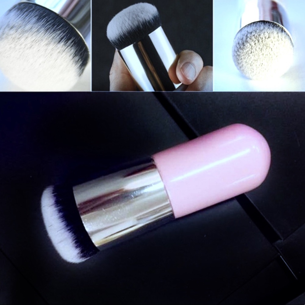 Dusty pink rose buffer foundation powder brush