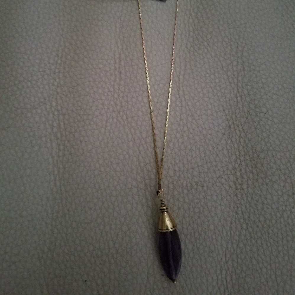 Pilgrim gold/ purple stone necklace, 14-17". NWT.