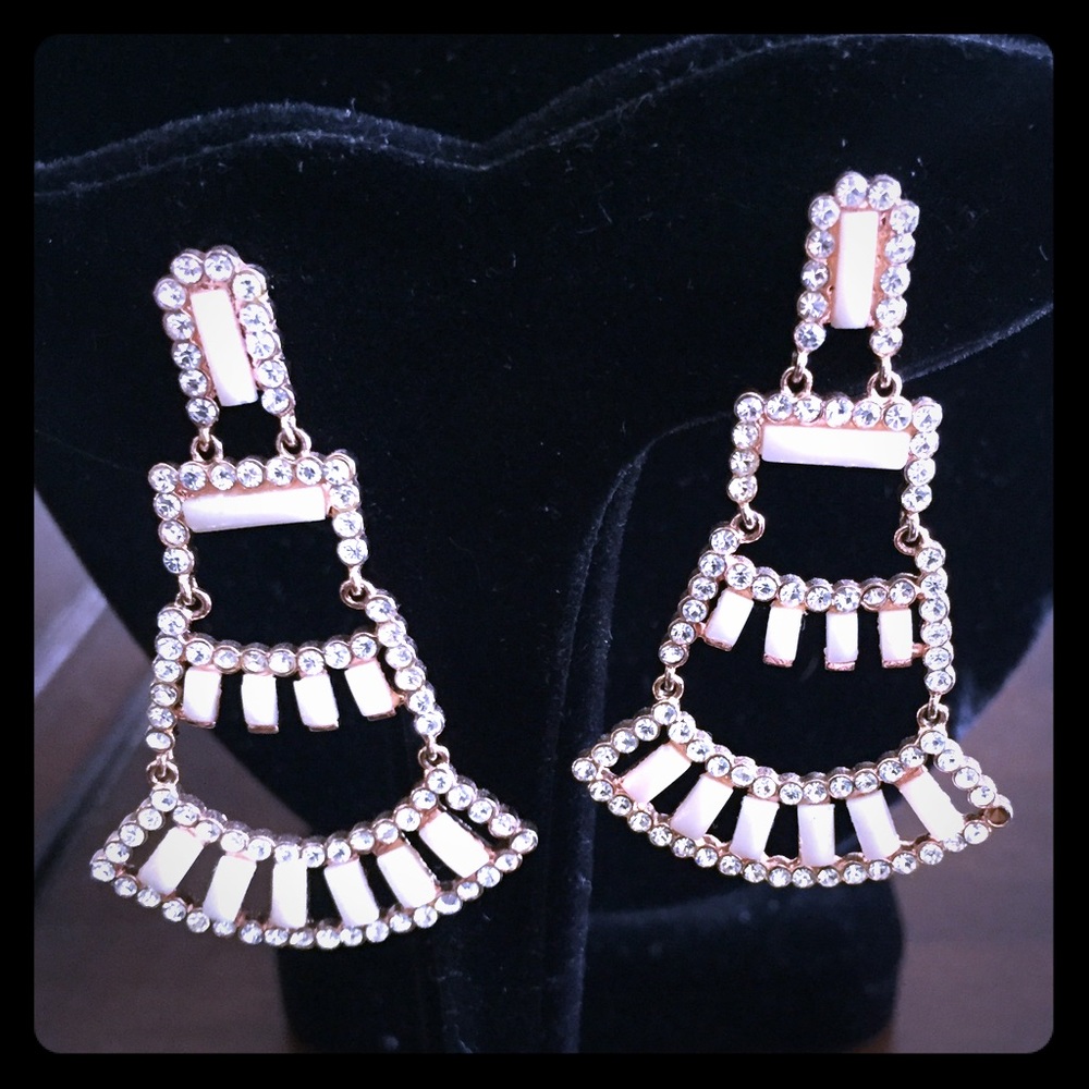 IN STOCK Rose gold and white earrings