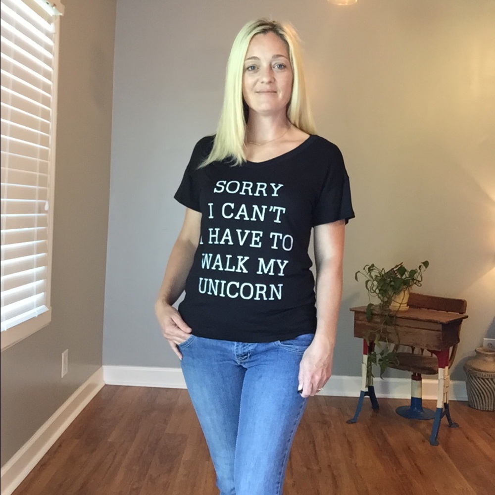 Unicorn V Neck Tee - Picture 3 of 5