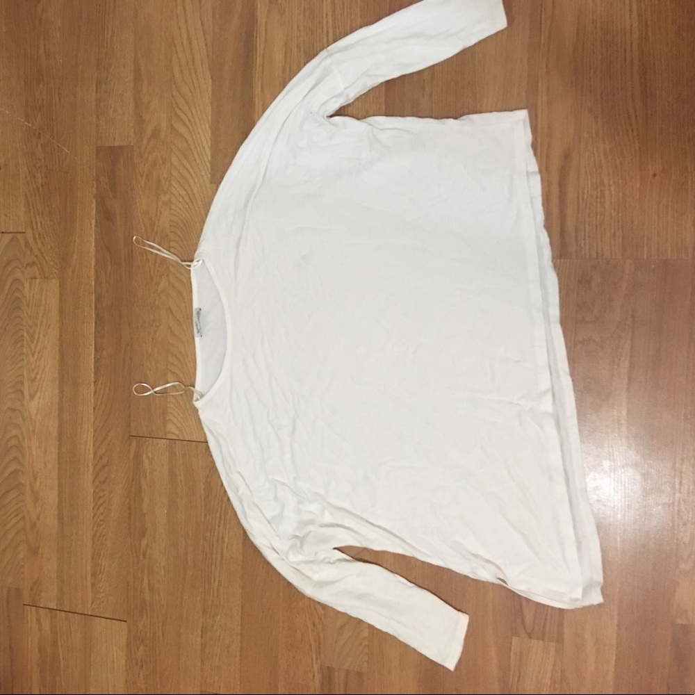 Zara angled long sleeve white sweater