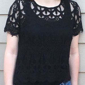 Sheer Lace Cropped Top