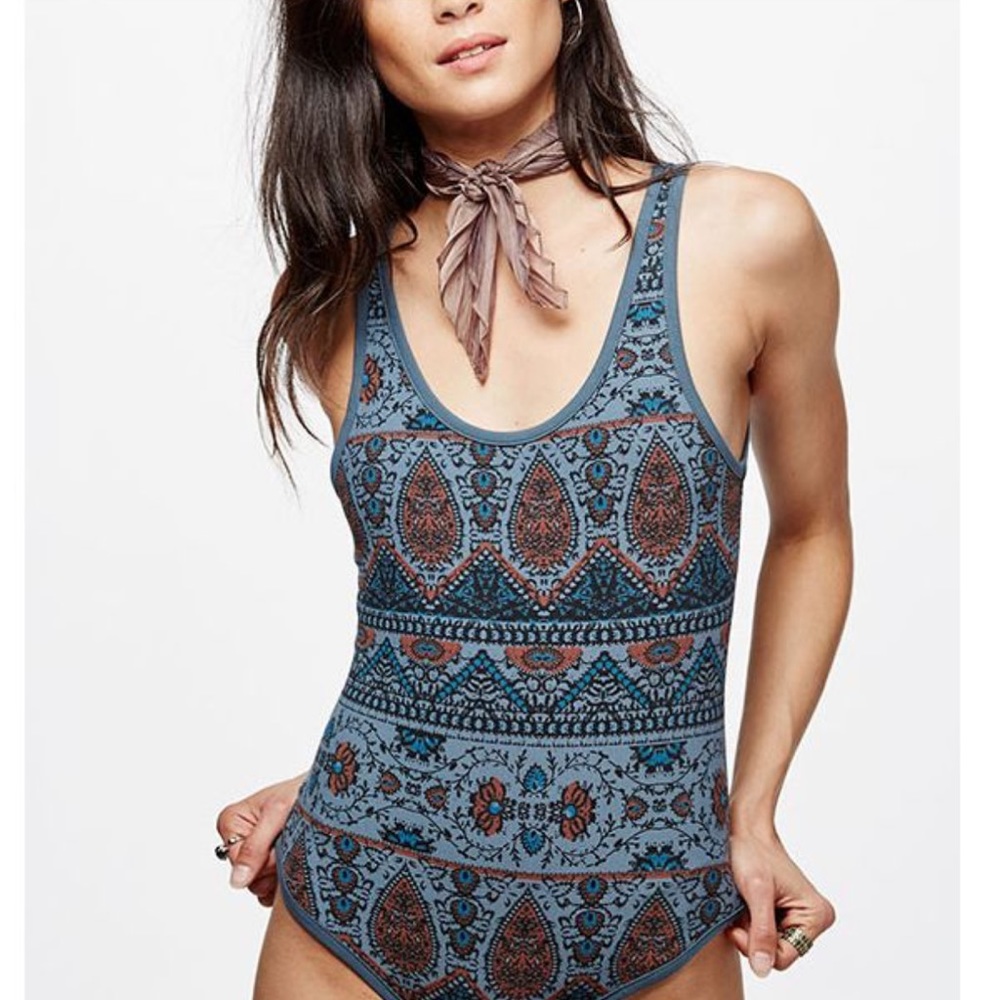 NWOT Free People 'All She Needs' Print Bodysuit