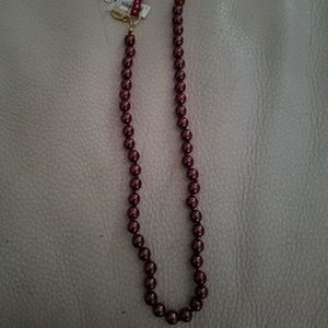 Pilgrim fuchsia faux Pearl necklace, 15". NWT.