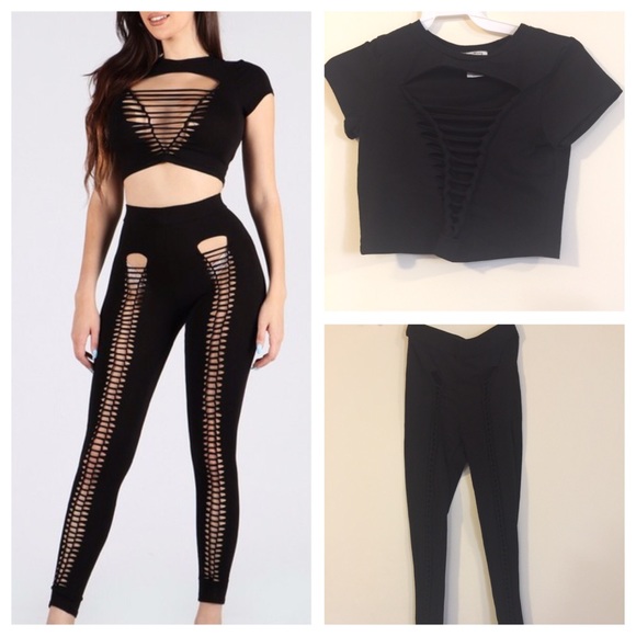 Black Two Piece Outfit - Picture 2 of 4