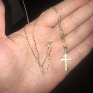 14 k gold cross necklace