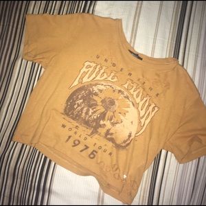 Distressed World Tour Cropped Tee