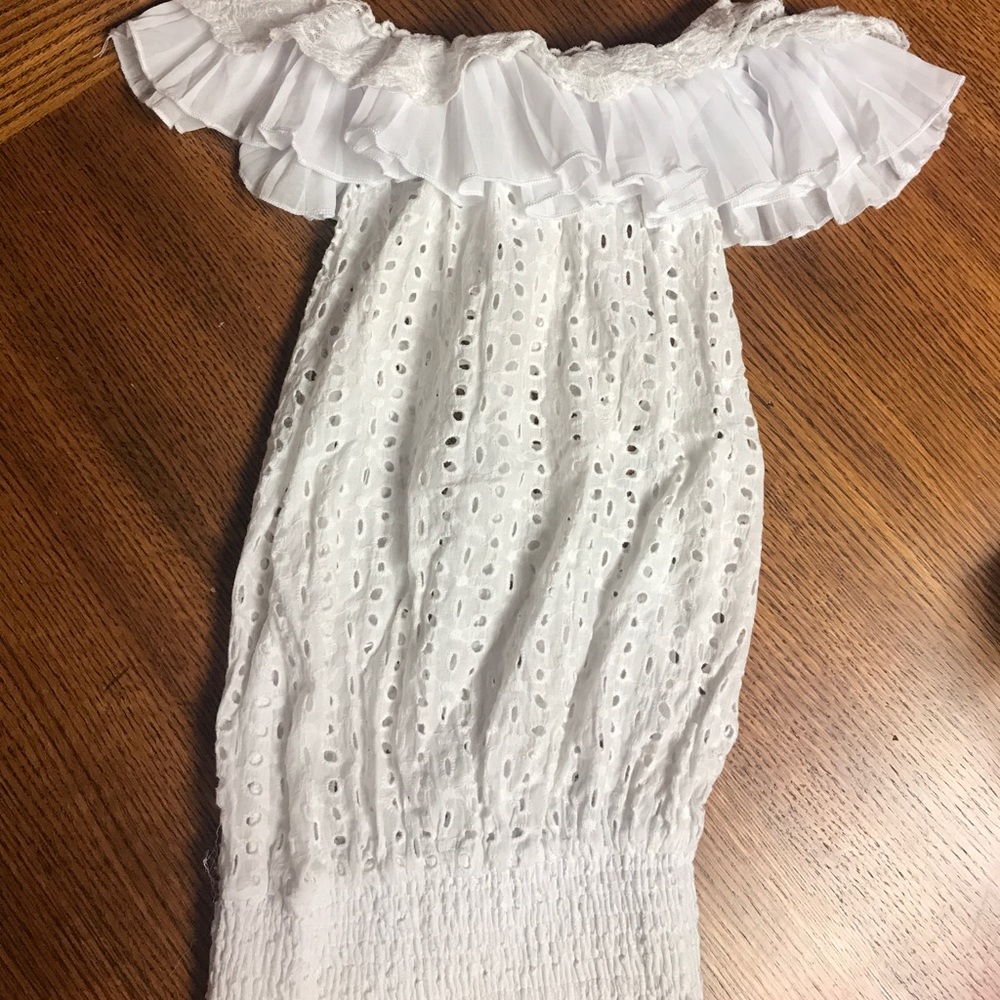 Off shoulder white top