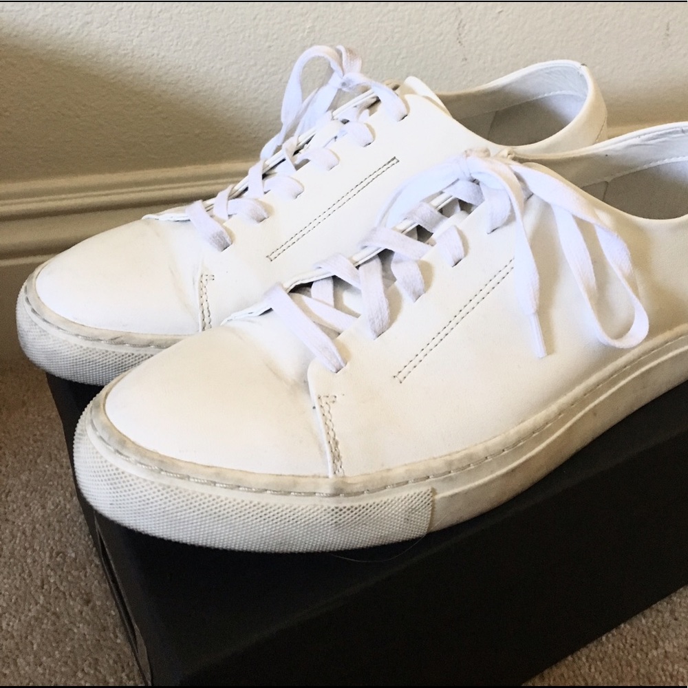 White Faux Leather Shoes