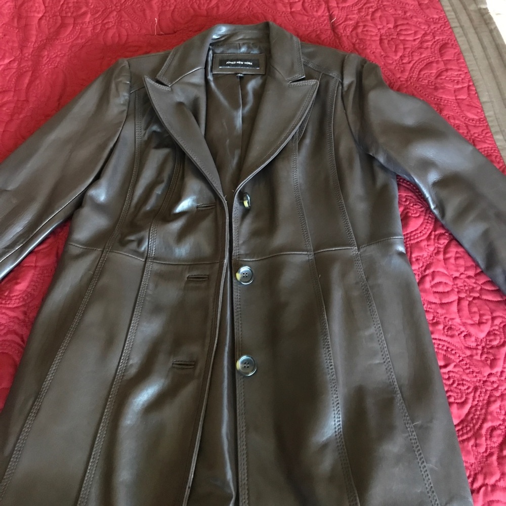Women's L brown leather jacket