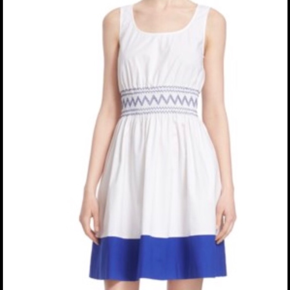 SALE❤️💙KATE SPADE smocked blue and white dress - Picture 2 of 4