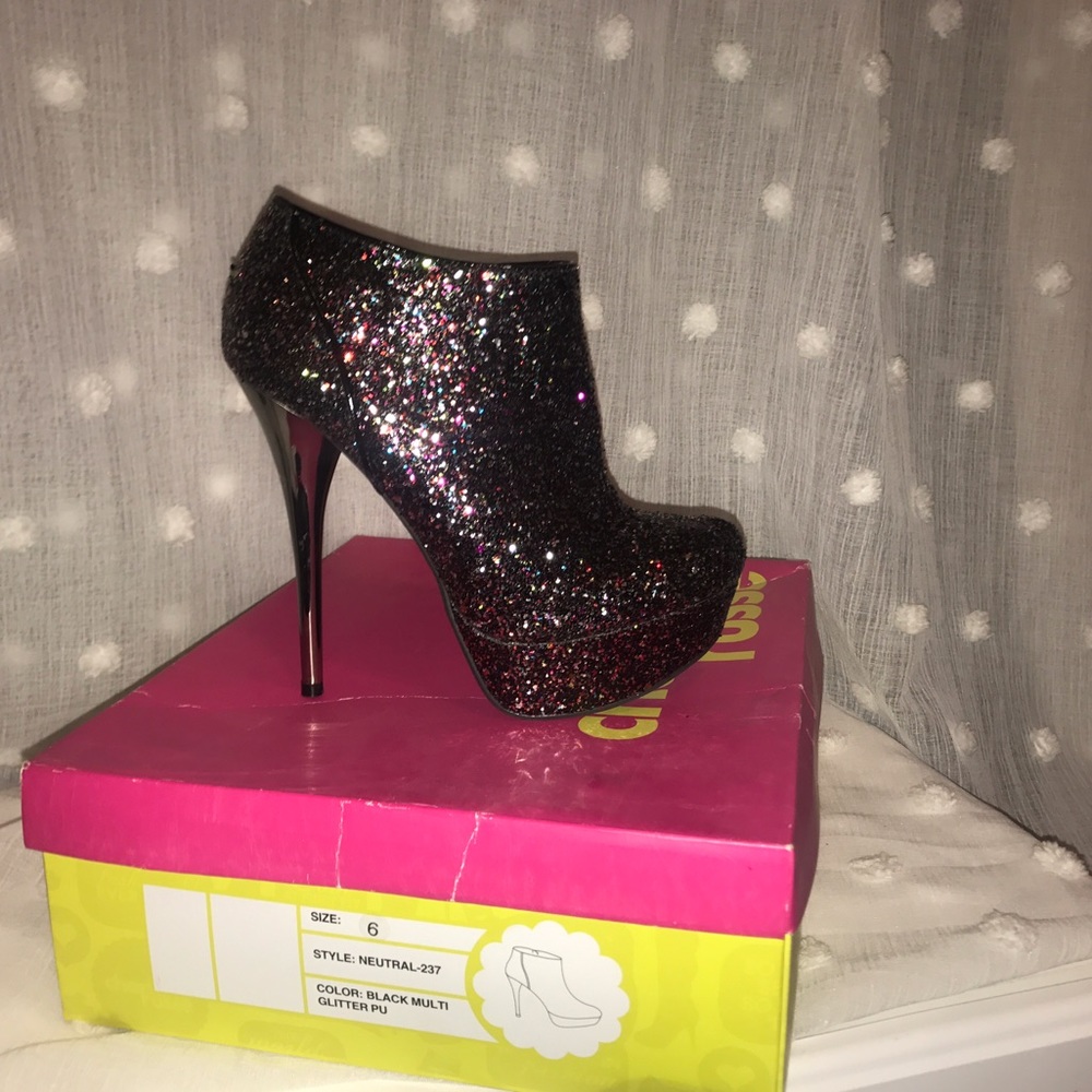 Multi Colored Glitter bootie