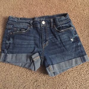 Aeropostale boyfriend midi jean shorts