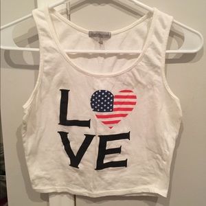 "Love" patriotic crop top
