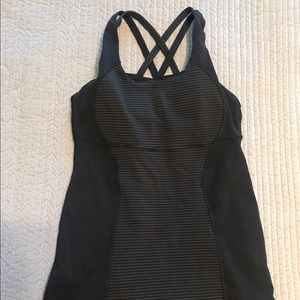 Lulu Lemon Black Stripe Tank