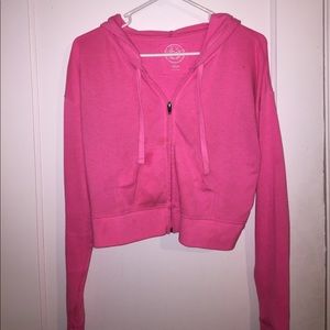 Hot Pink Crop Hoodie