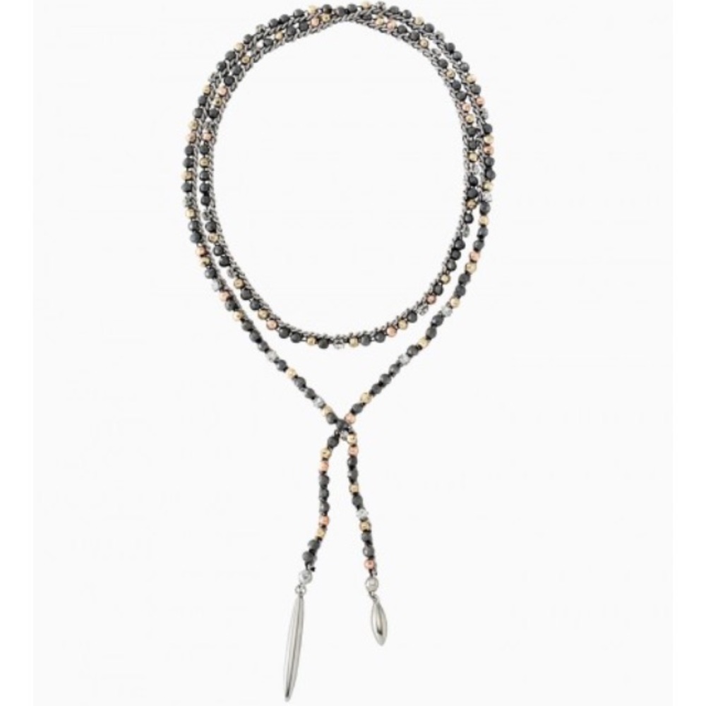 Stella & Dot- Zoe Lariat Necklace- Hematite