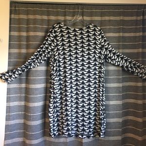 Cat patterned shift dress