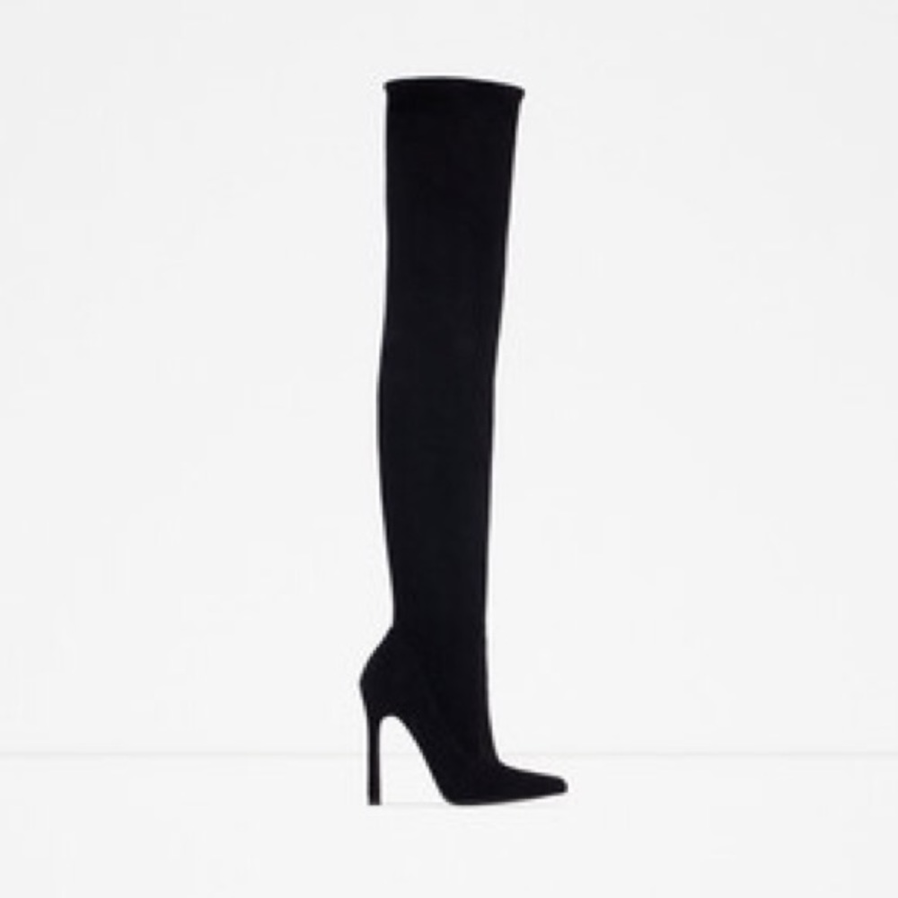 Zara Suede Thigh High Boots