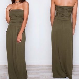 NWOT Olive side pocket tube maxi dress