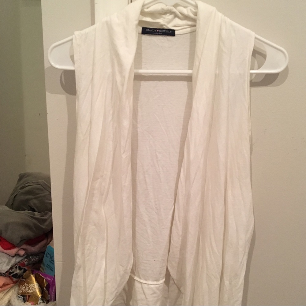 Long white vest