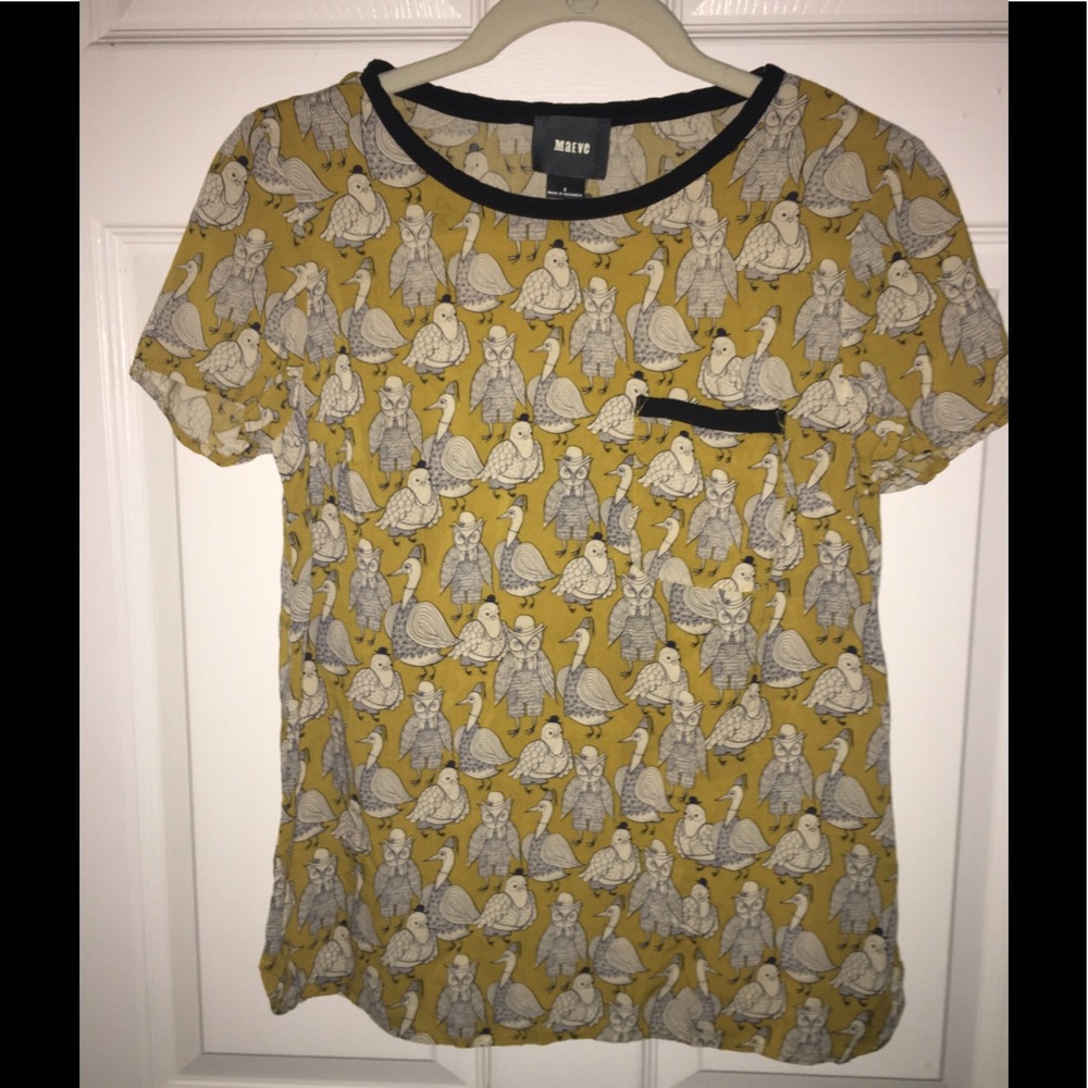 Anthropologie Maeve owl 🦉 print top size 2