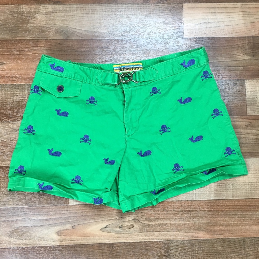 LIBERTINE x TARGET Size 7 SHORTS Skull Whale Green