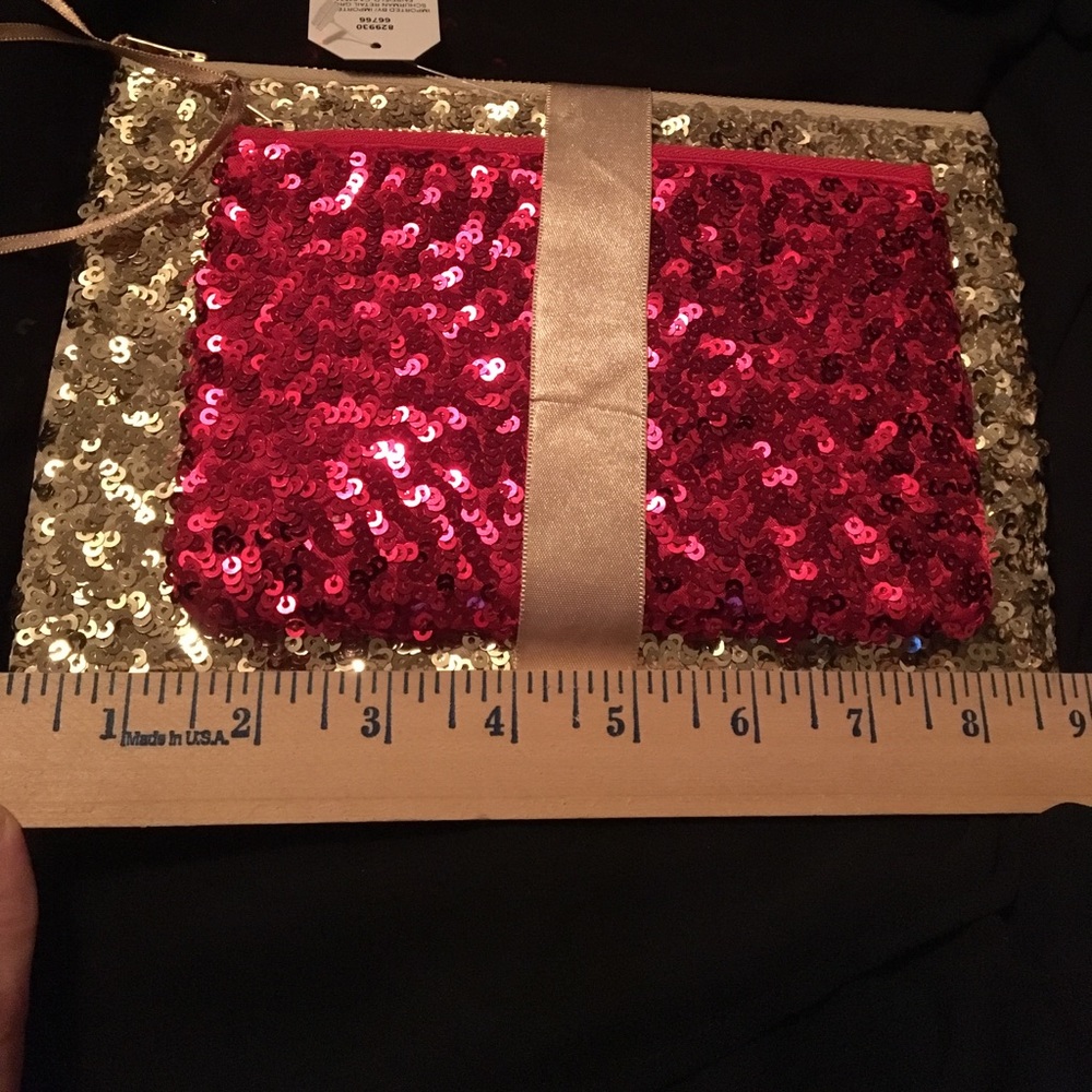 2 sequin bags one Red other Gold-SET