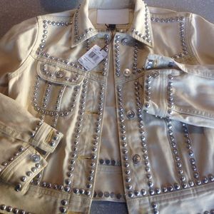 Bleached Denim Lacquer Rivet Jean Jacket