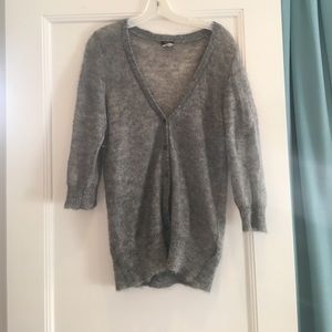 J, Crew soft Gray quarter sleeve Cardigan