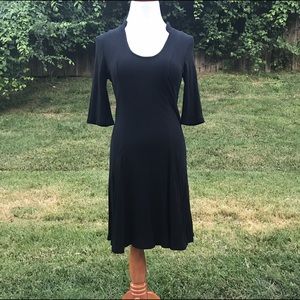 Free People Dress M Black Solid Shirt Stretchy New Knee Length