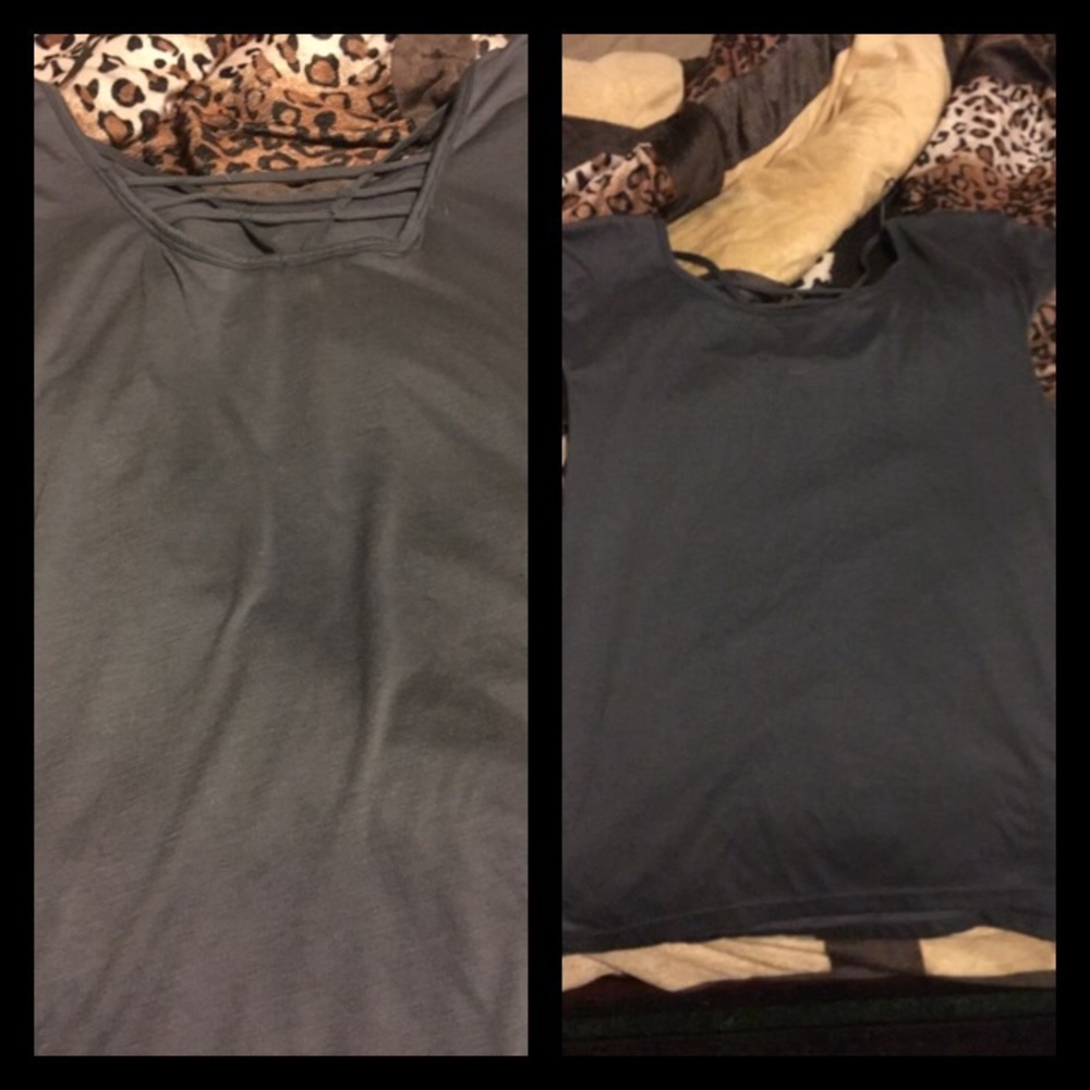 Grey Cutout Back Shirt