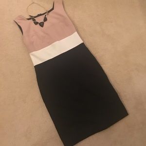 Color block tri-color dress
