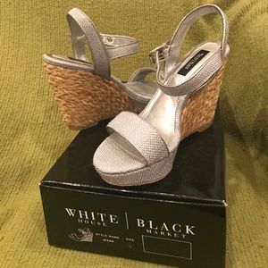 LIKE NEW Silver Wedges
