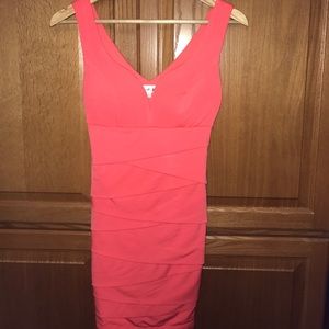 Coral fitted dress