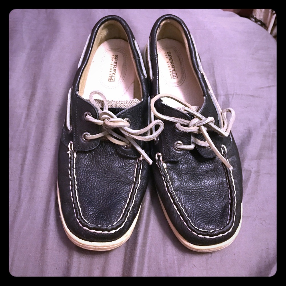 Black Sperry Top sliders AMAZING condition!