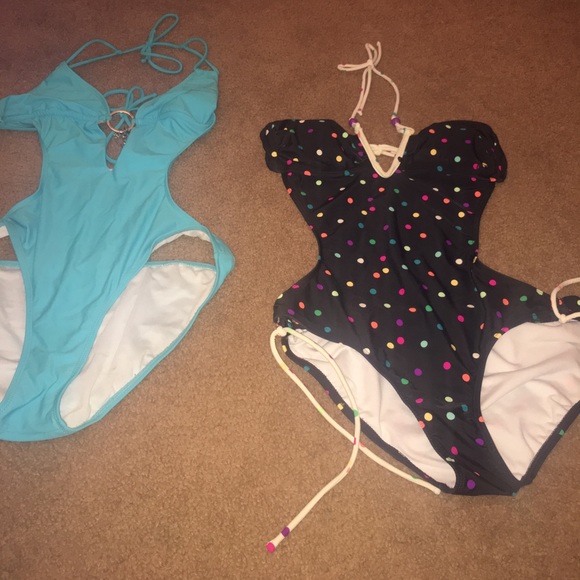 2 bathing suits both size large. Warn a few times - Picture 1 of 1