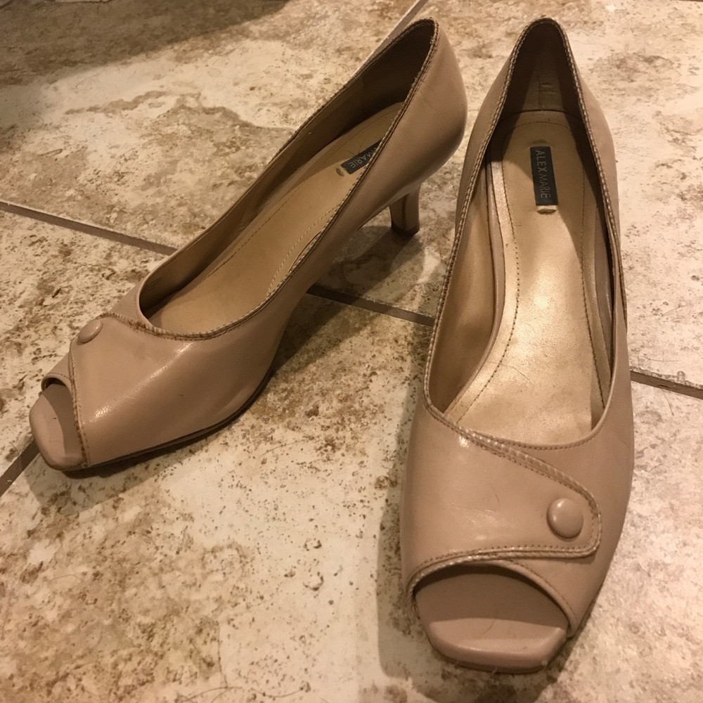 Alex Marie Nude peep toe heels