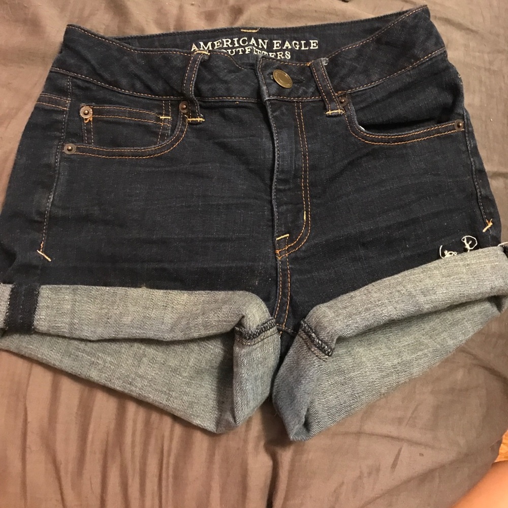 American Eagle dark denim shorts