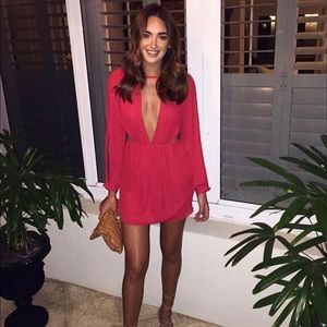 Red cut-out dress