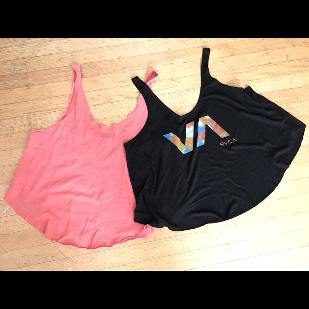 2 RVCA tank tops VA summer swingy slouchy black