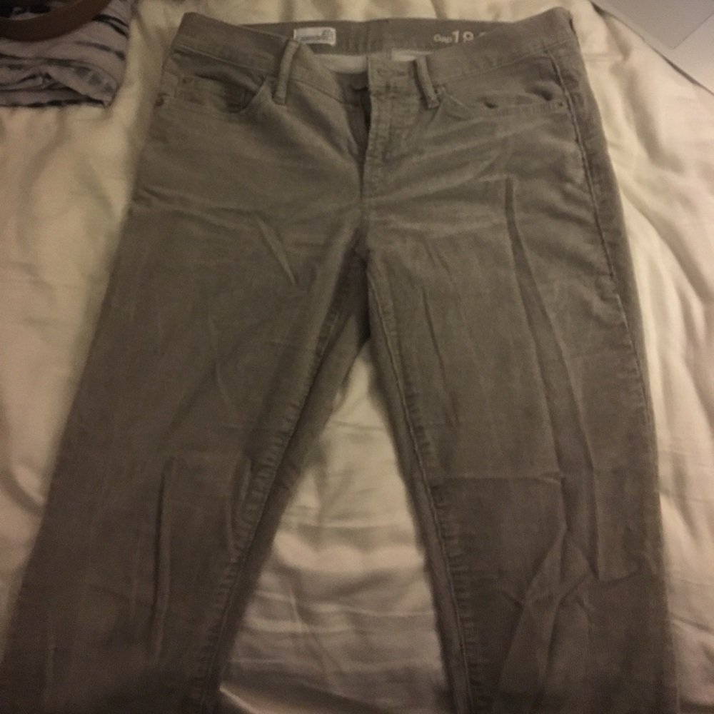 Gray corduroys