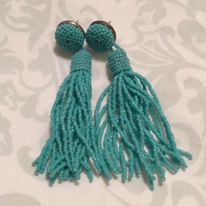 Turquoise tassel earrings