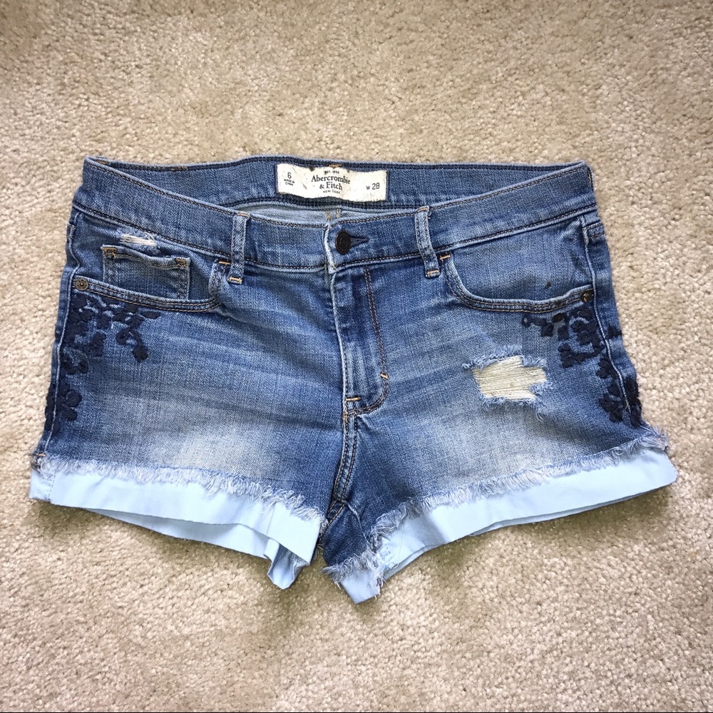 Abercrombie & Fitch Embroidered Shorts